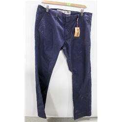 BLKWD NAVY BLUE MENS SLIM STRAIGHT CHINO PANTS