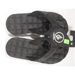 VOLCOM MENS SQUISH THIS BLACK/BLACK THONG SANDAL