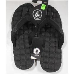 VOLCOM MENS SQUISH THIS BLACK/BLACK THONG SANDAL