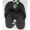 Image 1 : VOLCOM MENS SQUISH THIS BLACK/BLACK THONG SANDAL