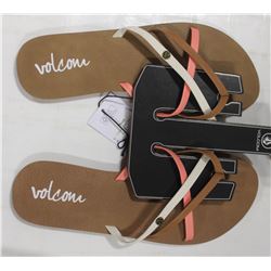 VOLCOM WOMENS NEW SCHOOL CORAL SLIDE ON SANDALS