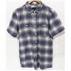 Image 1 : HUF MENS BLUE OMBRE PLAID SHORT SLEEVE BUTTON UP