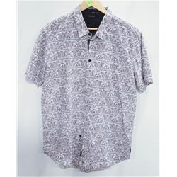 CR3 MENS PAISLEY PATTERN SHORT SLEEVE BUTTON UP