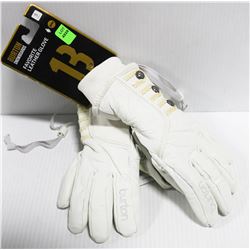 BURTON WOMENS WHITE FAVORITE LEATHER GLOVE