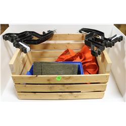 CRATE OF SKATEBOARD MAINTENANCE TOOLS &
