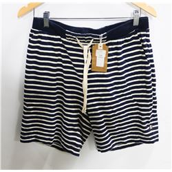 LIFETIME WHITE/NAVY STRIPED MENS ATHLETIC SHORTS