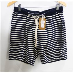 LIFETIME WHITE/NAVY STRIPED MENS ATHLETIC SHORTS