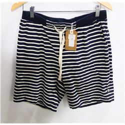 LIFETIME WHITE/NAVY STRIPED MENS ATHLETIC SHORTS