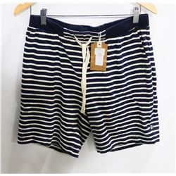 LIFETIME WHITE/NAVY STRIPED MENS ATHLETIC SHORTS