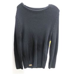 ANALOG MENS BLACK KNIT LONG SLEEVE SWEATER