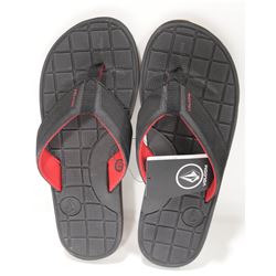 VOLCOM MENS BLACK/RED THONG SANDALS