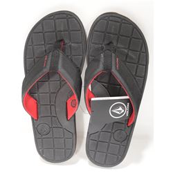 VOLCOM MENS BLACK/RED THONG SANDALS