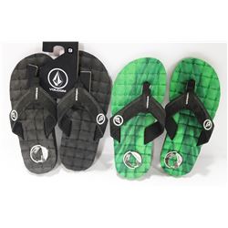 2 PAIRS OF VOLCOM MENS SQUISH ME THONG SANDALS