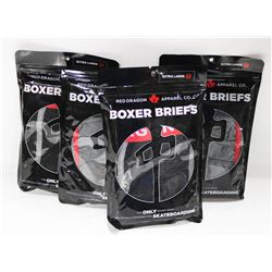 BAG OF 4 RED DRAGON EXTRA LARGE BOXER BRIEFS