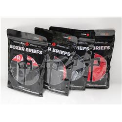 BAG OF 4 RED DRAGON LARGE BOXER BRIEFS