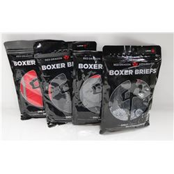 BAG OF 4 RED DRAGON LARGE BOXER BRIEFS