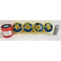 BAG OF 60MM WHEELS, BEARINGS AND HARDWARE