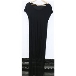 PINK STITCH WOMENS BLACK DUAL SLIT SUNDRESS SIZE 4