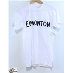 MENS WHITE PLUSH EDMONTON T-SHIRT SIZE SMALL