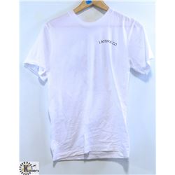 AMERICAN APPAREL MENS WHITE LAYED BACK CO T-SHIRT