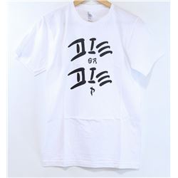 AMERICAN APPAREL WHITE PLUSH "P" T-SHIRT SIZE M