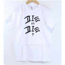 AMERICAN APPAREL WHITE PLUSH "P" T-SHIRT SIZE M