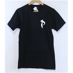AMERICAN APPAREL PLUSH MENS BLACK "P" T-SHIRT