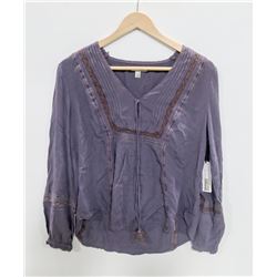 SOCIETY AMUSE LADIES PEASANT TOP. SIZE SMALL.