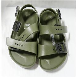 BIRKENSTOCK GREEN HARD PLASTIC SANDALS SIZE C11.