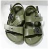 Image 1 : BIRKENSTOCK GREEN HARD PLASTIC SANDALS SIZE C11.
