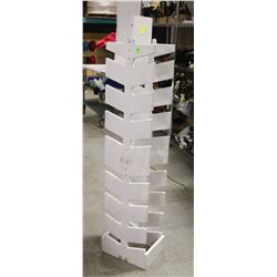 WHITE 16 SLOT SKATE DECK DISPLAY STAND