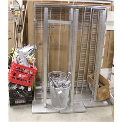 LARGE LOT OF ASSORTED STORE FIXTURES AND HANGER