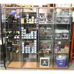 LOT OF 4 GLASS DISPLAY CASES