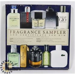 FRAGRANCE SAMPLER AND CERTIFICATE FOR HIM