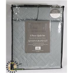 NEW 3PC QUEEN SIZE QUILT SET