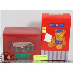 LOT W/ BEAR-MAIL & TRAIN STATION COLLECTIBLES