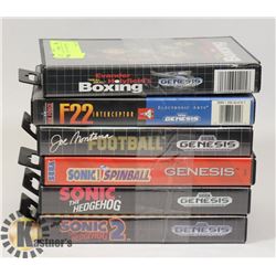 LOT OF 6 SEGA GENESIS GAMES