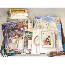 LOT OF NEW CRAFTING KITS - CROSS STITCH, CREWEL,