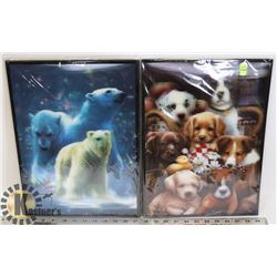 PAIR OF HOLOGRAPHIC 3D ART PICTURES