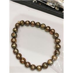 FRESHWATER PEARL DARK BROWN  BRACELET