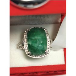SILVER EMERALD (APP. 4CT)  RING