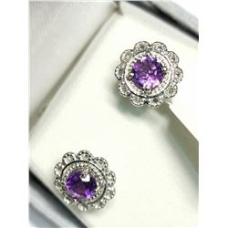 SILVER AMETHYST  EARRINGS