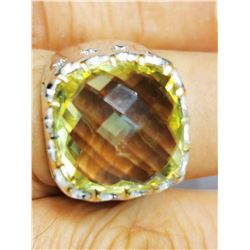BRASS LARGE CITRINE FOR MEN  RING