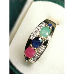 GP STERLING SILVER RUBY  RING