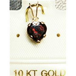 10KT GOLD GARNET  PENDANT