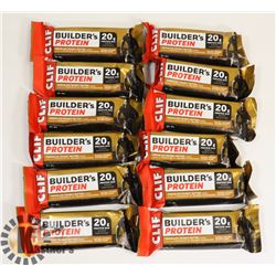 LOT OF 12 CLIFF BUILDERS PROTEIN BARS