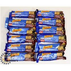 BAG OF 12 POWER BAR PROTEIN PLUS BARS EXP AUG/20