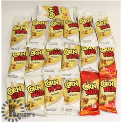 18 ASSORTED BAGS OF CORN NUTS EXP JULY/20