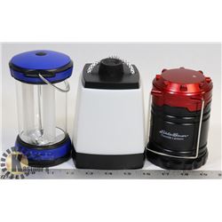 LOT OF 3 EDDIE BAUER 100 LUMEN LANTERNS WORKING