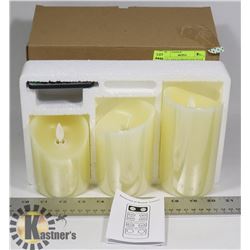 3 LED CANDLES BRAND NEW NEVER USED WITH REMOTE